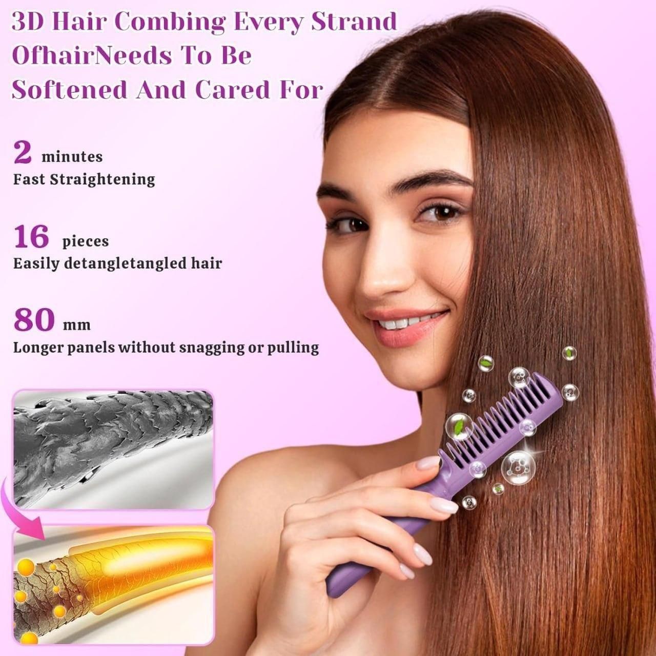 2 in 1 Rechargeable Hair Straightener + Comb