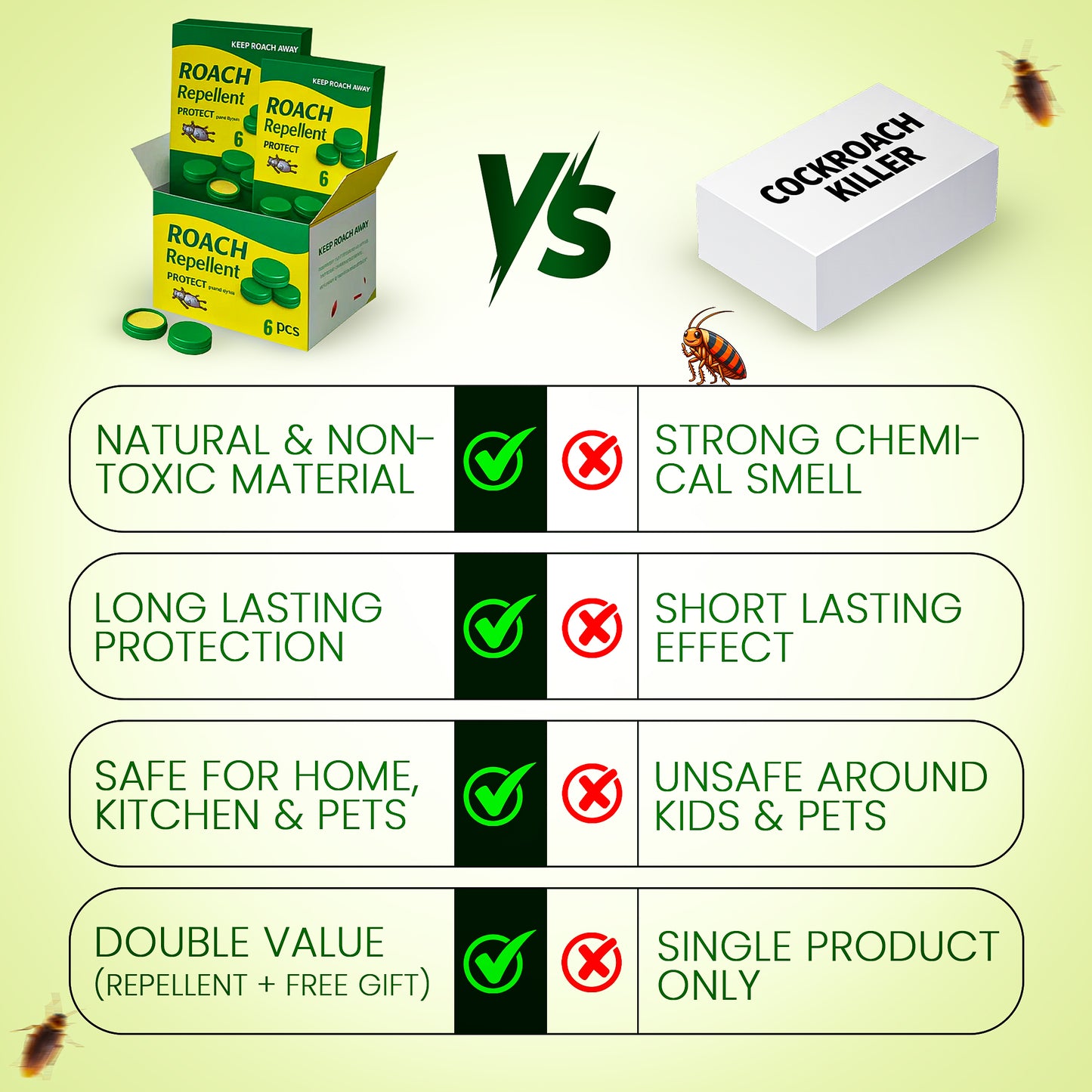 Cockroach Killer Gel Pack of 12 (Buy 1 Get 1 Free) + Free Glue Trap