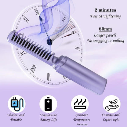 2 in 1 Rechargeable Hair Straightener + Comb